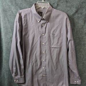 Joseph Bank men's shirt XL burgandy brown check button down